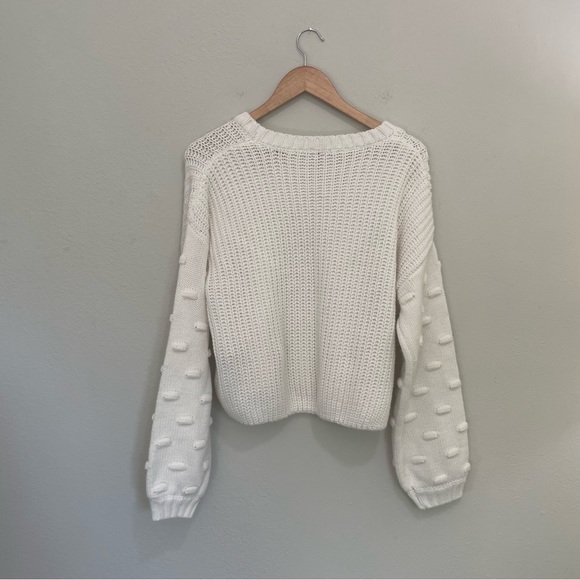 Moon and Madison Cropped Long Sleeve Sweater Ivory L - Picture 6 of 6